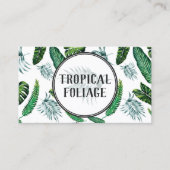 Tropical Foliage Palm Blätter & Grüne Wasserfarbe Visitenkarte (Vorderseite)