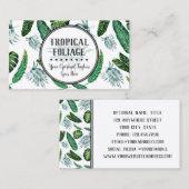 Tropical Foliage Palm Blätter & Grüne Wasserfarbe Visitenkarte (Vorne/Hinten)