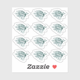 Tropical Foliage Palm Leaf Grüne Wasserfarbe Aufkleber