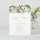 Tropical Foliage Raffinierte Babydusche Einladung (Stehend Vorderseite)