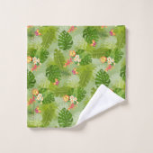 Tropical Foliage Summer Green Badhandtuch Set (Waschlappen)