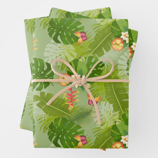 Tropical Foliage Summer Green Geschenkpapier Set (Beispiel)