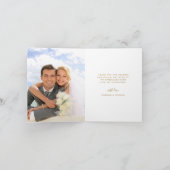 Tropical Foliage Wedding Foto Gold Vielen Dank Karte (Innenseite)