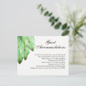 Tropical Foliage Wedding Guest Accommodation Postkarte (Stehend Vorderseite)