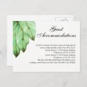 Tropical Foliage Wedding Guest Accommodation Postkarte (Vorne/Hinten)