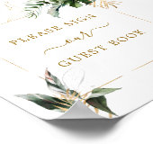 Tropical Foliage Wedding Guest Book Square Sign Poster (Ecke)