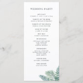 Tropical Foliage Wedding Program Programm (Rückseite)