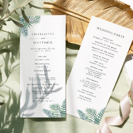Tropical Foliage Wedding Program Programm