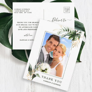 Tropical Foliage Wedge Foto Green Vielen Dank Postkarte