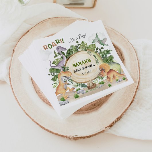 Tropical Forest Dinosaur Boy Baby Dusche Serviette