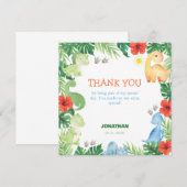 Tropical Forest Dinosaur Geburtstag Dankeskarte (Vorne/Hinten)