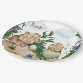 Tropical Forest Dinosaurs Baby Showpapier Teller (Schrägansicht)