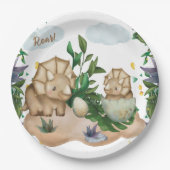 Tropical Forest Dinosaurs Baby Showpapier Teller (Vorderseite)