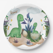 Tropical Forest Dinosaurs Baby Showpapier Teller (Vorderseite)