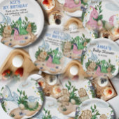 Tropical Forest Dinosaurs Baby Showpapier Teller