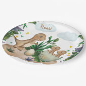 Tropical Forest Dinosaurs Baby Showpapier Teller (Schrägansicht)