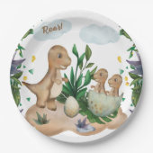 Tropical Forest Dinosaurs Baby Showpapier Teller (Vorderseite)