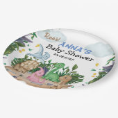 Tropical Forest Dinosaurs Kinderdusche Pappteller (Schrägansicht)