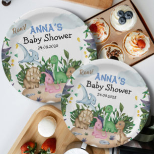 Tropical Forest Dinosaurs Kinderdusche Pappteller