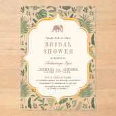 Tropical Forest Elephant Indian Bridal Shower Acryleinladungen (Vorderseite)