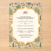 Tropical Forest Elephant Indian Wedding Acryleinladungen (Vorderseite)