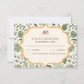 Tropical Forest Elephant Indian Wedding RSVP Karte (Vorderseite)