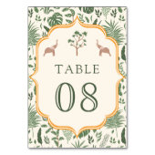 Tropical Forest Elephant Indian Wedding Tischnummer (Vorderseite)