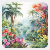 Tropical Forest Quadratischer Aufkleber (Vorderseite)