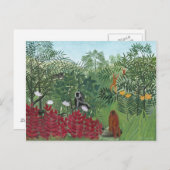 Tropical Forest with Monkeys, 1910 (Oil on Canvas) Postkarte (Vorne/Hinten)