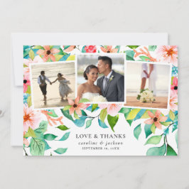 Tropical Foto Collage Wedding Danke Karte