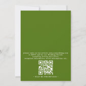 Tropical Frame Elegant Green QR Code Wedding Einladung (Rückseite)