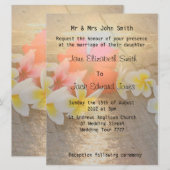 Tropical Frangipani Beach Hochzeitseinladungen Einladung (Vorne/Hinten)