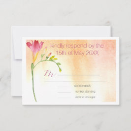 Tropical Freesia Boho Wedding RSVP Karte