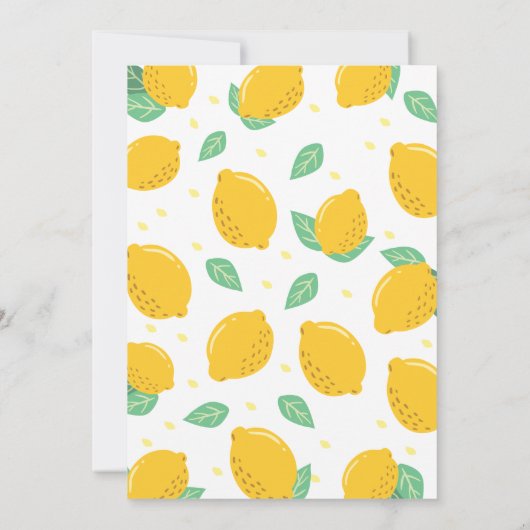 Tropical Fresh Lemon Script Brautparty Einladung (Rückseite)