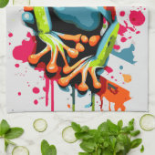 Tropical Frog Kitchen Handtuch farbenfrohe Froschp (Gefaltet)