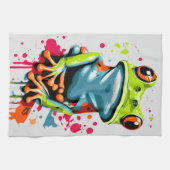 Tropical Frog Kitchen Handtuch farbenfrohe Froschp (Horizontal)