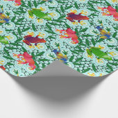Tropical Frogs Bamboo Geschenkpapier (Ecke)