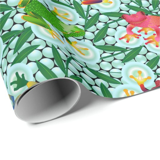 Tropical Frogs Bamboo Geschenkpapier (Rolleneckpunkt)