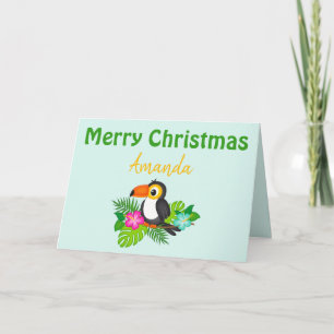 Tropical Frohe Weihnachten Toucan Karte