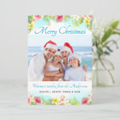 Tropical Frohe Weihnachts-Foto Feiertagskarte (Stehend Vorderseite)
