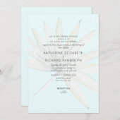 Tropical Frond Ice Blue Beide Eltern Hochzeit Einladung (Vorne/Hinten)