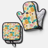 Tropical Frucht Pattern Ofenhandschuh & Topflappen-Set (Vorderseite/Rückseite)