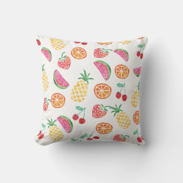 Tropical Fruit Aquarell farbiges Kissen