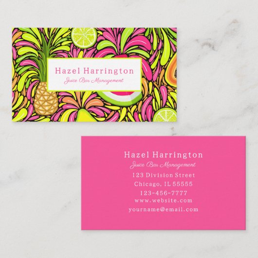 Tropical Fruit Business Cards farbenfroh nach Kund Visitenkarte (Vorne/Hinten)