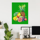 Tropical Fruit Collage Poster (Heimbüro)