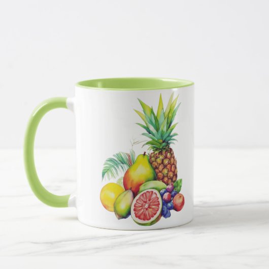 Tropical Fruit Collage Tasse (Links)