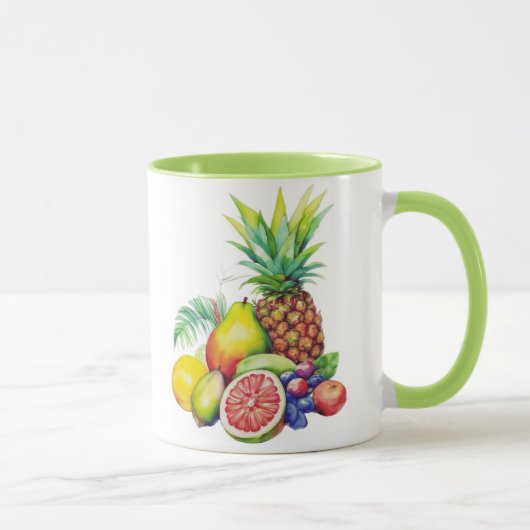 Tropical Fruit Collage Tasse (Rechts)