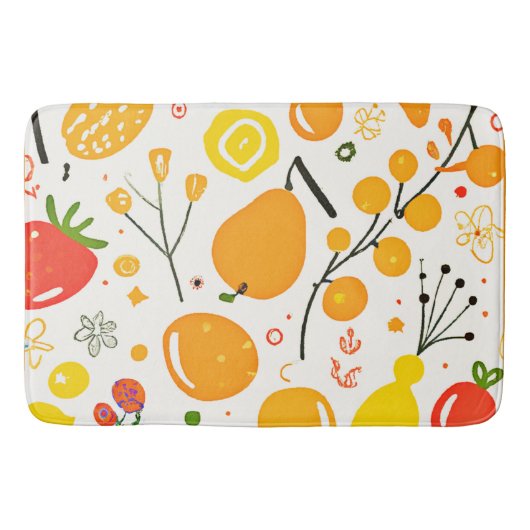 Tropical Fruit Fiesta Pattern Badematte (Vorderseite)
