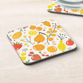 Tropical Fruit Fiesta Pattern Getränkeuntersetzer (Linke Seite)
