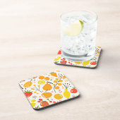 Tropical Fruit Fiesta Pattern Getränkeuntersetzer (Rechte Seite)